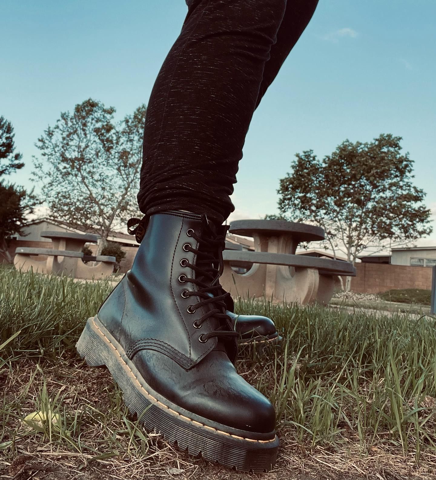 1460 Bex Smooth Leather Platform Boots in Black | Dr. Martens™